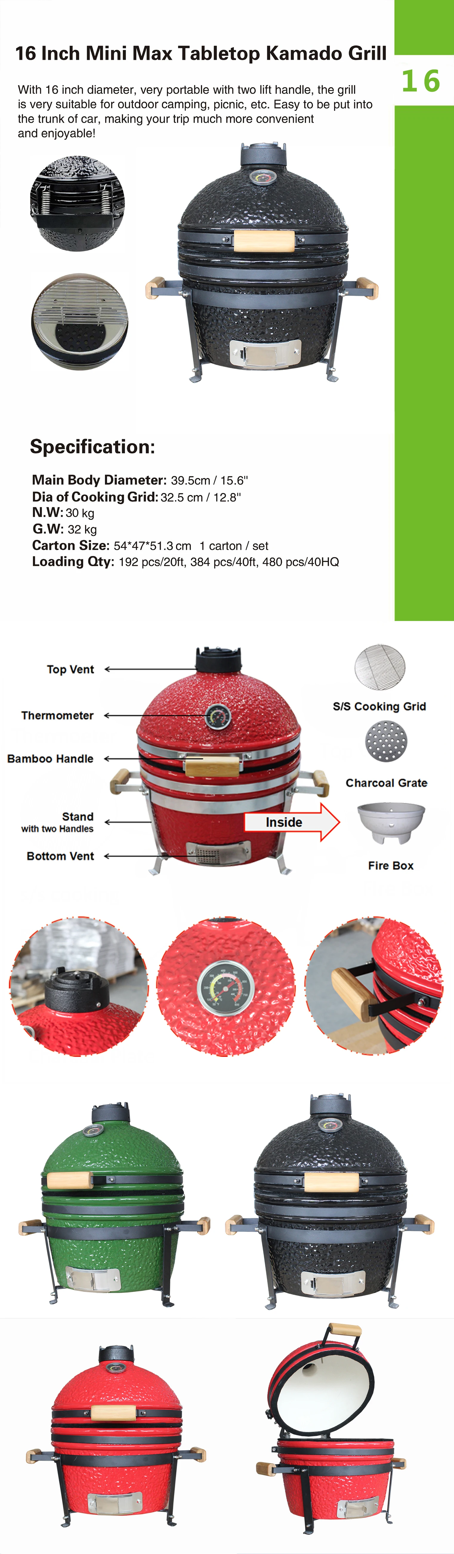High Quality 16 Inch Ceramic Camping Wood Stove