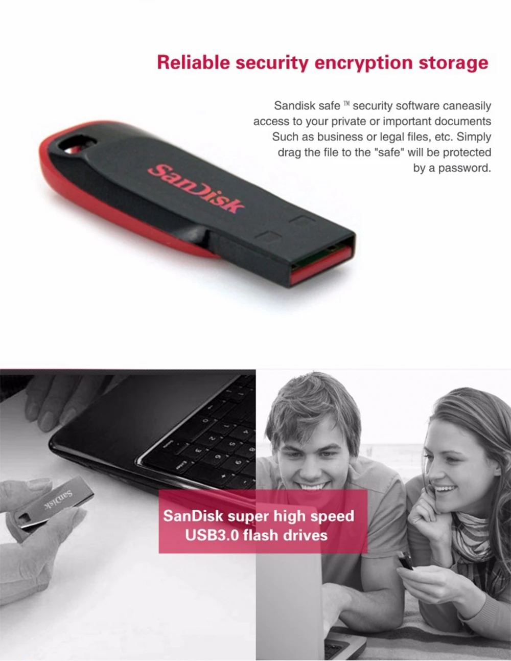 100% Original SanDisk CRUZER BLADE USB FLASH DRIVE CZ50 USB 2.0 128G 64G 32G 16G 8G 4G mini Pen Drive PenDrive