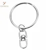 Cheap keychain key ring with split ring and swivel connector
