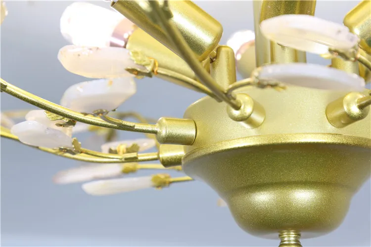 Modern Large Parts Living Room Hanging Metal Iron gold color Wedding chandelier lighting