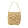 high quality raffia straw shoulder bag summer beach tote bag soft clutch purse