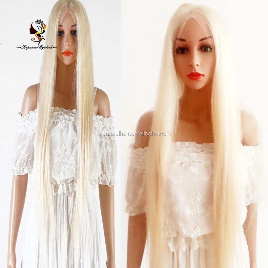 100 Brazilian Virgin Hair Middle Part 613 Long Platinum Blonde Human