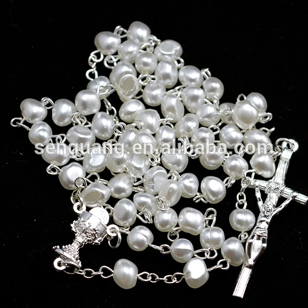 Cheap Plastic Fake Pearl Irregular Beads Religious Rosary Catholic