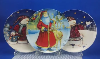 custom printed ceramic christmas dinner plate decorative christmas ceramic plates for hanging porcelain christmas - Decorative Christmas Plates custom printed ceramic christmas dinner plate decorative christmas ceramic plates for hanging porcelain christmas - Decorative Christmas Plates