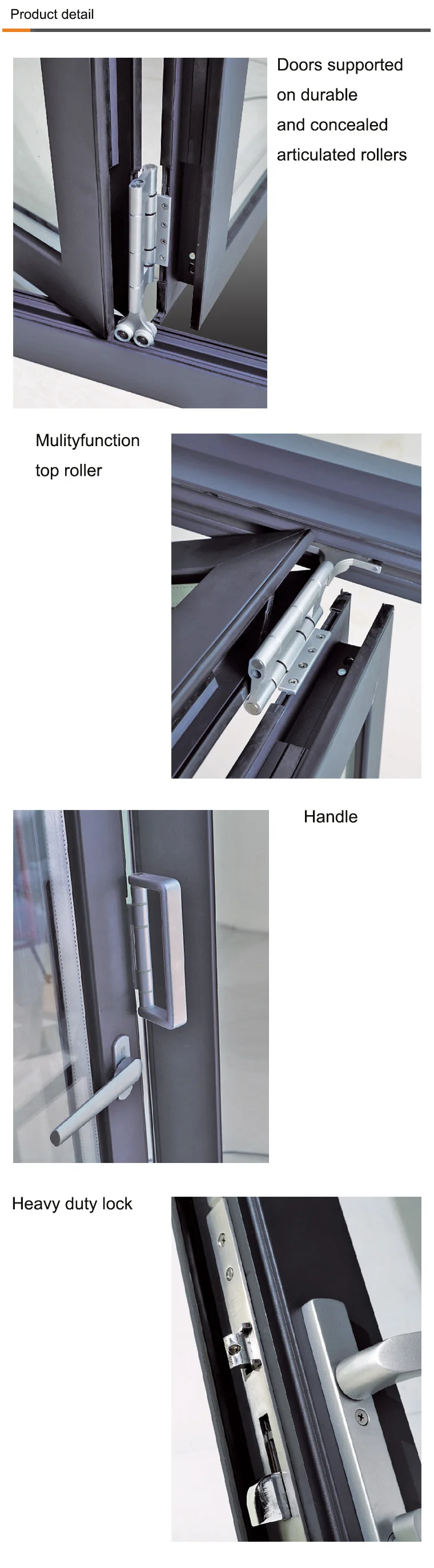 Australian standard AS2047 outdoor insulated safety glass bi folding door aluminum bi folding door