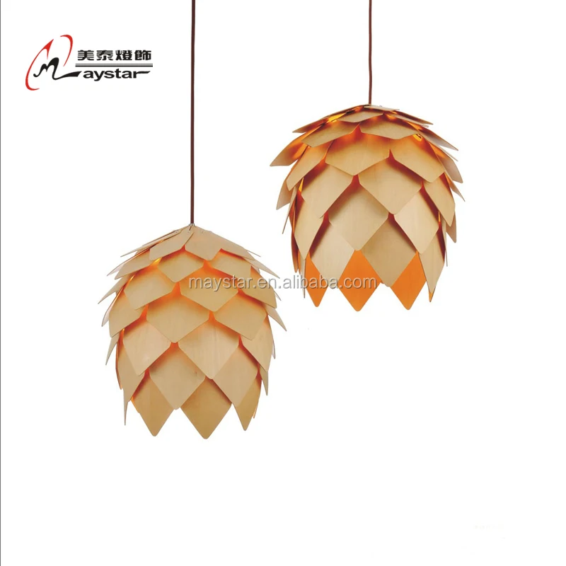 Nature Wood  Pine Cone Pendant lamp Lights Pendant Lighting Ceiling Fixtures