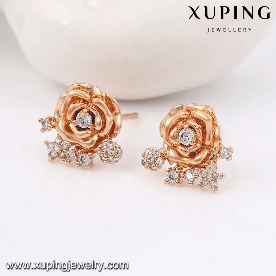 91812 Xuping Fashion Jewelry Beautiful Rose Gold Stud Earrings In 91812 Xuping Fashion Jewelry Beautiful Rose Gold Stud Earrings In Flower Design 4 Gram Designed