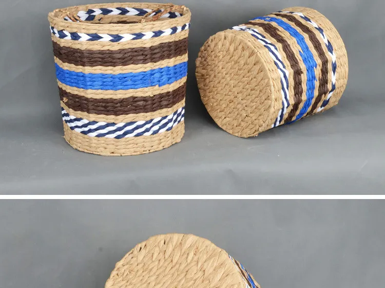 Woven Handcraft Paper Rope Laundry Hamper Storage Basket