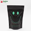 Smile Printing Black Promotional Zip Pack Packing Food Matte Bag