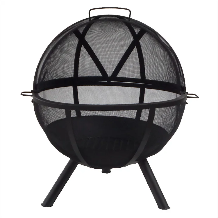 Outdoor Metal Fire Pit Ball With Spark Screen