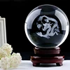Personalized crystal ball with 3d laser dragon pattern for decorative