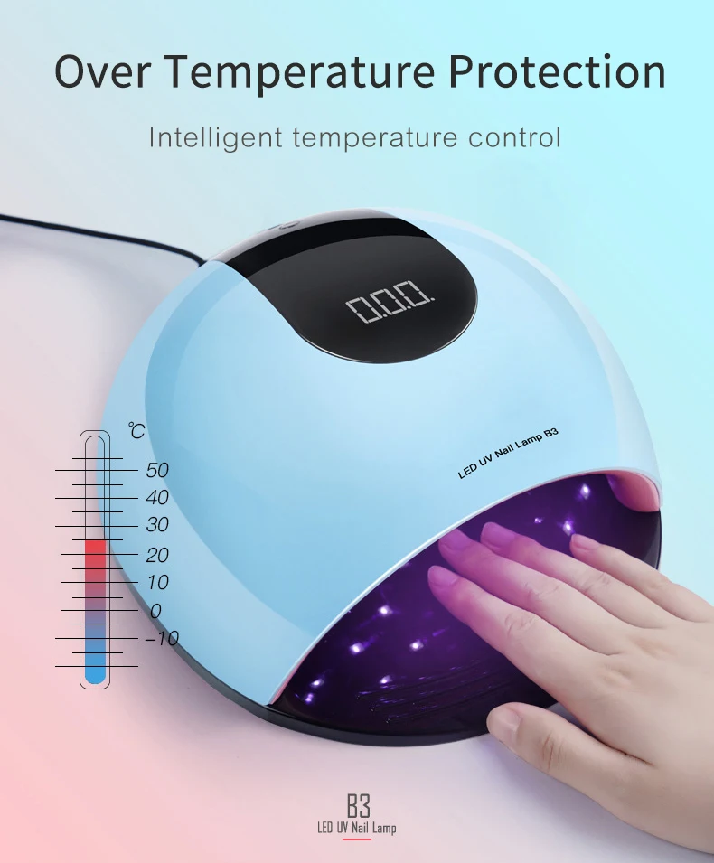 80w Uv Led Lamp For Nails Dryer 10s/30s/60s/120s Timer Lcd Display