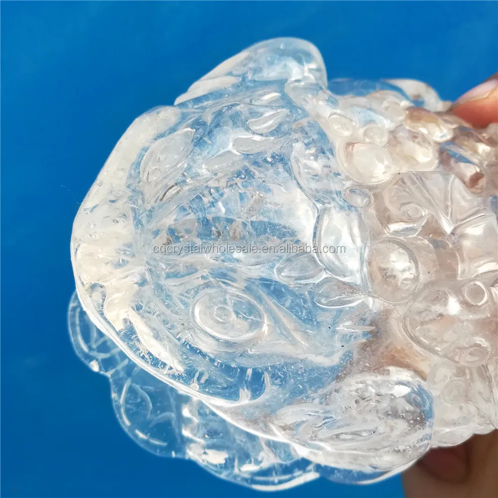 Lucky Clear Crystal Carving Money Frog And Toad Crystal Home Decoration