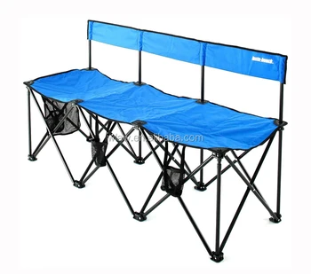 Foldable Portable Three Seater Bench Chair With Back And Cup