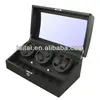 2013 new black finish and black PU 3 rotors watch winder with LCD control 038BB-1