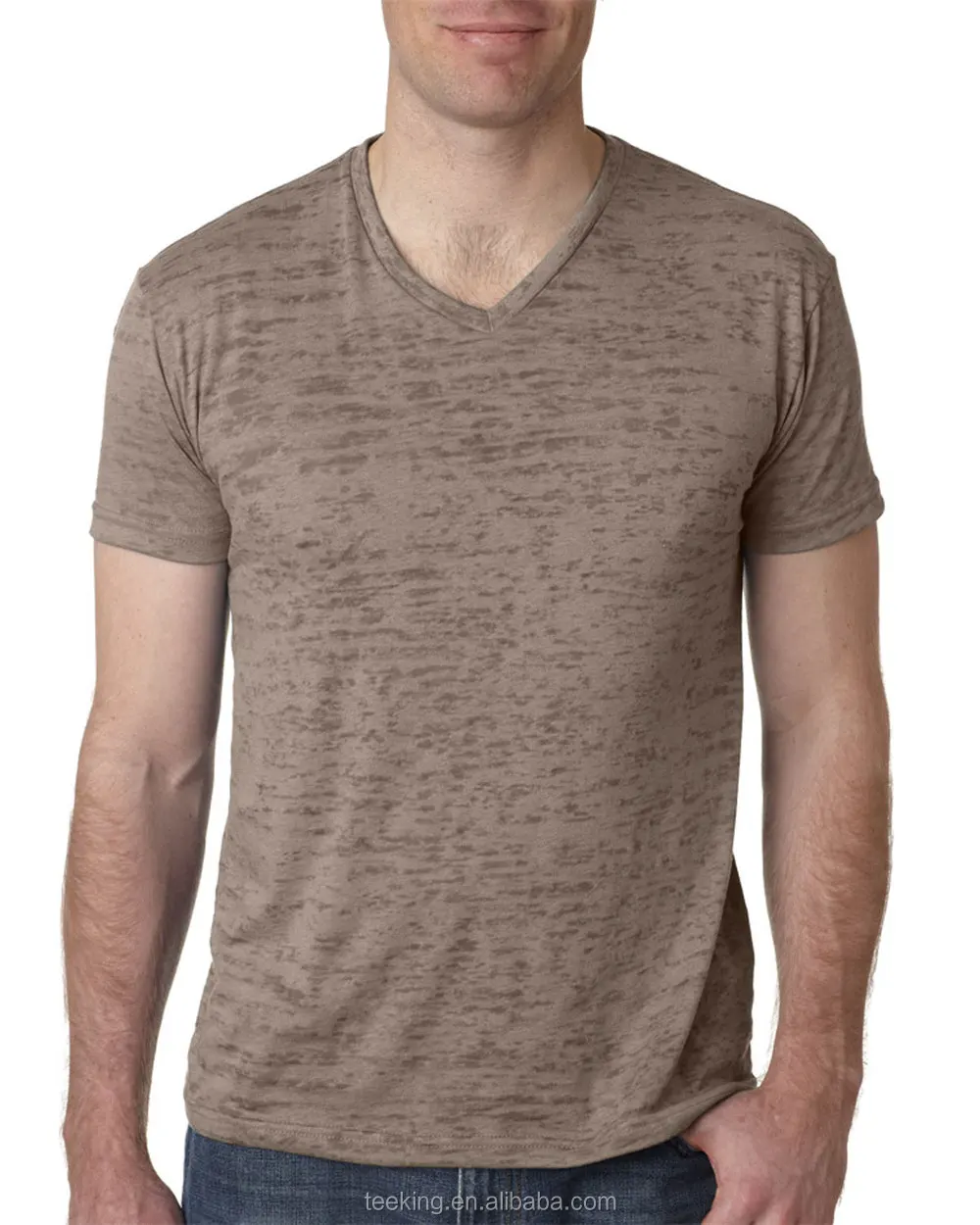 Fashion Plain Men's Burnout V Neck T Shirt - Buy Burnout T Shirt ...