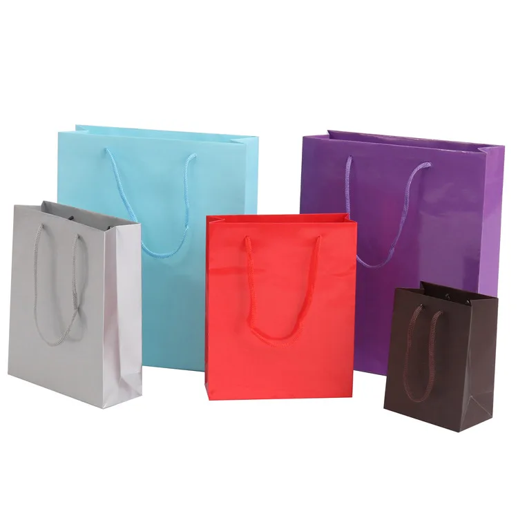 High quality factory personalized colorful paper decorating bags with handles