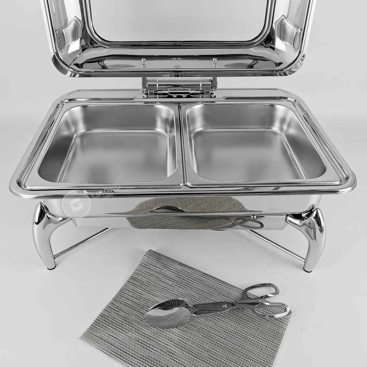 High Quality White Round Ceramic Chafing Dishes With Gold Rose Buy