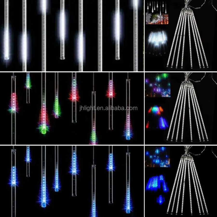 8 Meteor Shower Falling Star/Rain Drop/Icicle Snow LED Tree String Light Decor