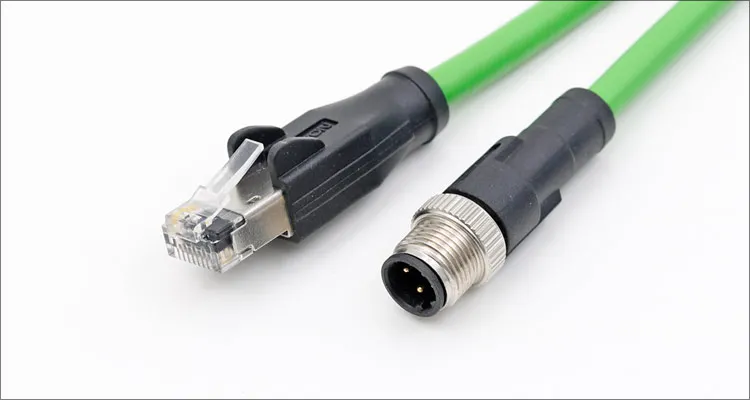3 Meter/9.8ft Industrielles Ethernet-Kabel M12 zu RJ45 M12 D-Code 4-poliges Steckerkabel IP67 Wasserdichtes Verbindungskabel 