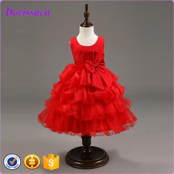 red kids frock