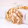 2019 Environmental Protection Metal Zinc Alloy Gold Plated Animal Elephant Pendant Crystal Key Chain For Girl