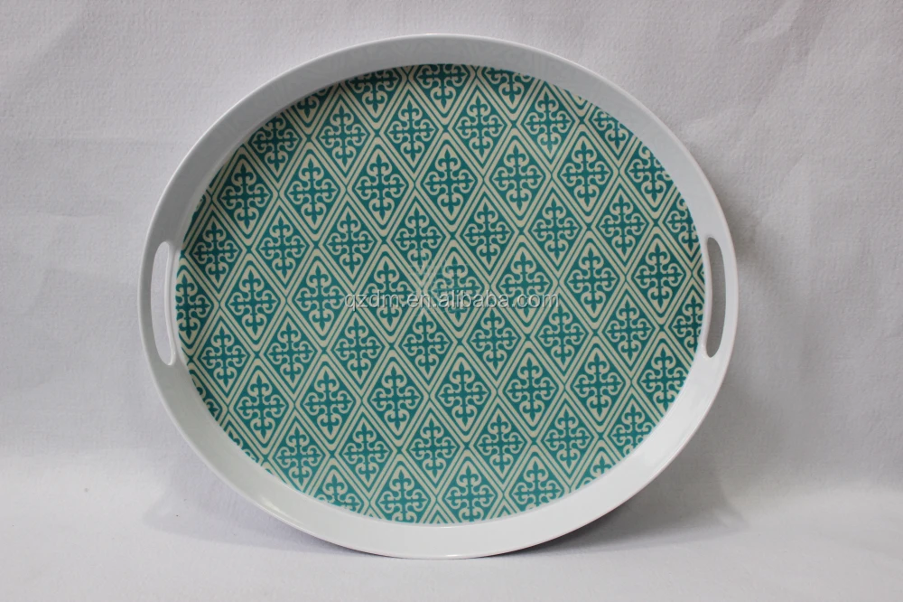 Melamine Serving tray Plastic oval with handle