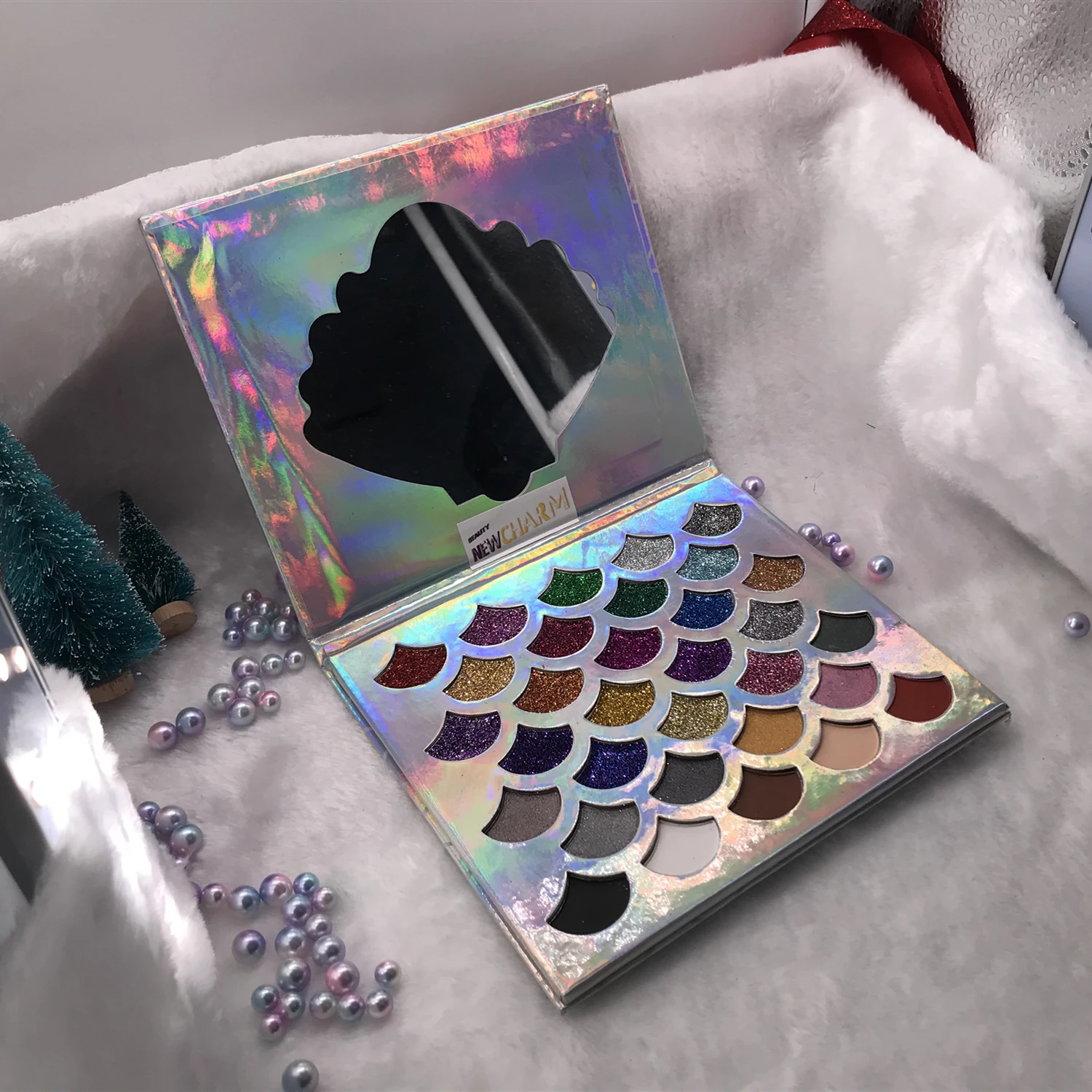 Vegan Holographic Mermaid Glitter Eyeshadow Palette With Private Label