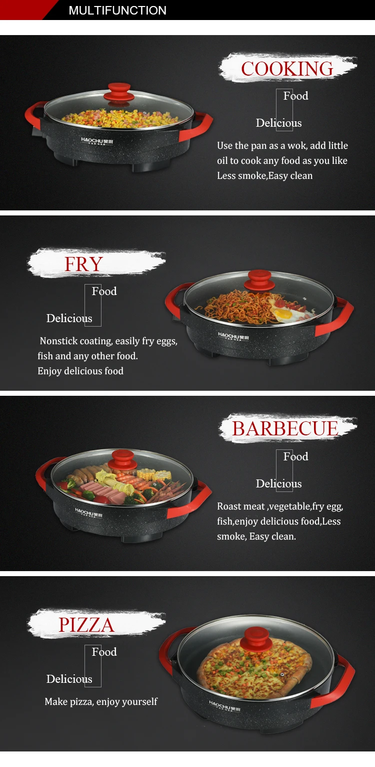 Round Electric Skillet,Mini Electric Frying Pan,Electric Pizza Pan