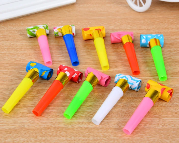 good price party blowouts paper blow horn plastic blow horns