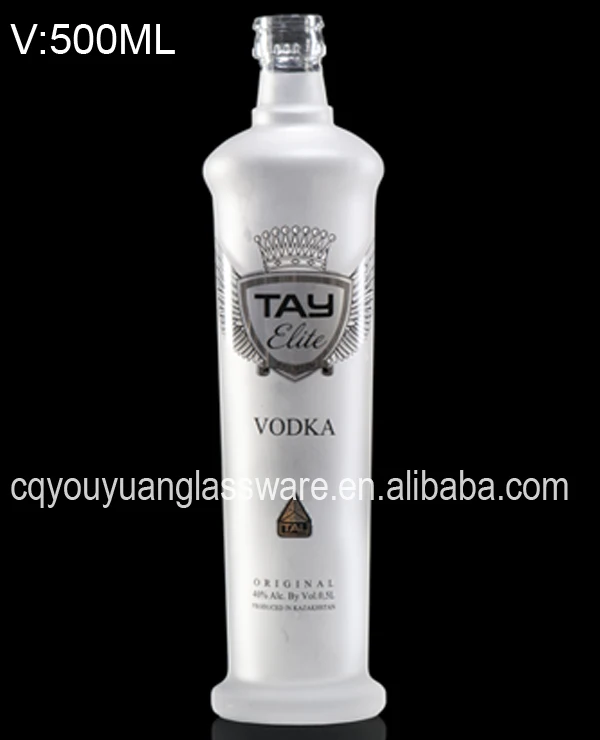 Round Vodka Bottle Top Quality 500ml Frosting Glass Wine Bottle Food