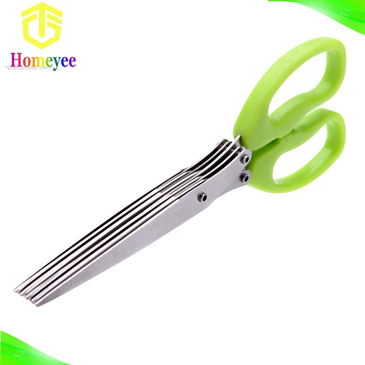 Multi Layer Scissors Stainless Steel Food Grade 5 Blade Herb Scissors