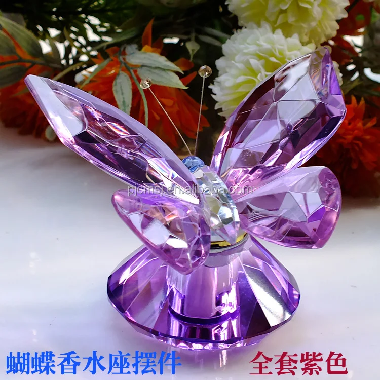 Etched Blue Crystal Butterfly Gifts For American Wedding Souvenirs