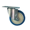 Medium Duty Plate Swivel Caster Wheels 5 inch PVC Double Bearings Roller Wheels