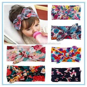 Top Baby Girls Printed Flower Bow Hairband Turban Knot Rabbit Headband Baby Headband Wholesale Buy Fancy Knitted Baby Headband Fancy Baby