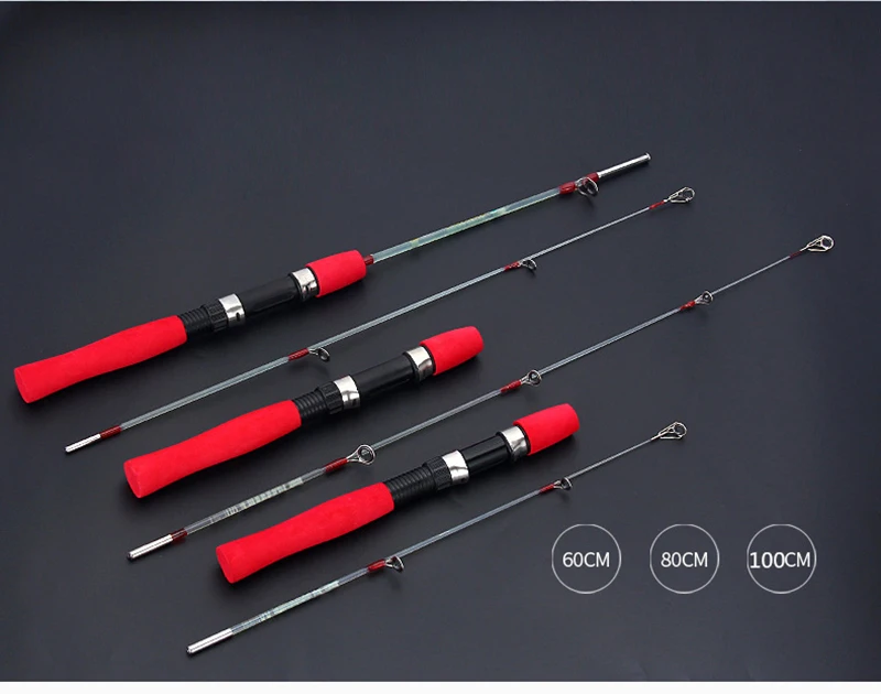 Peche Red Ice Fishing Rod Reel Combo Ultra Short Solid Winter Fishing