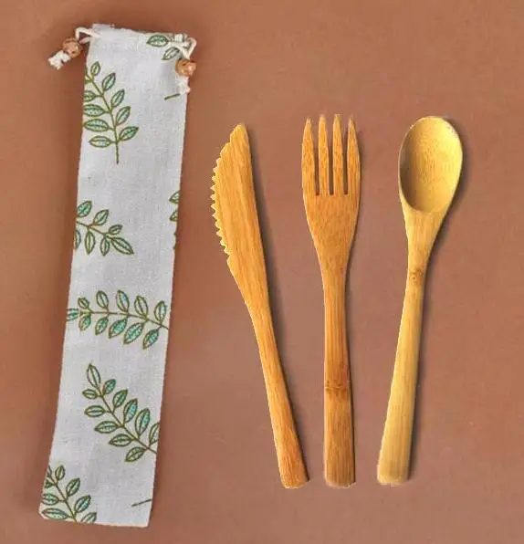 2019 Hot sale Bamboo cutlery set / Bamboo travel utensils set / Picnic utensils / Dinner set.jpg