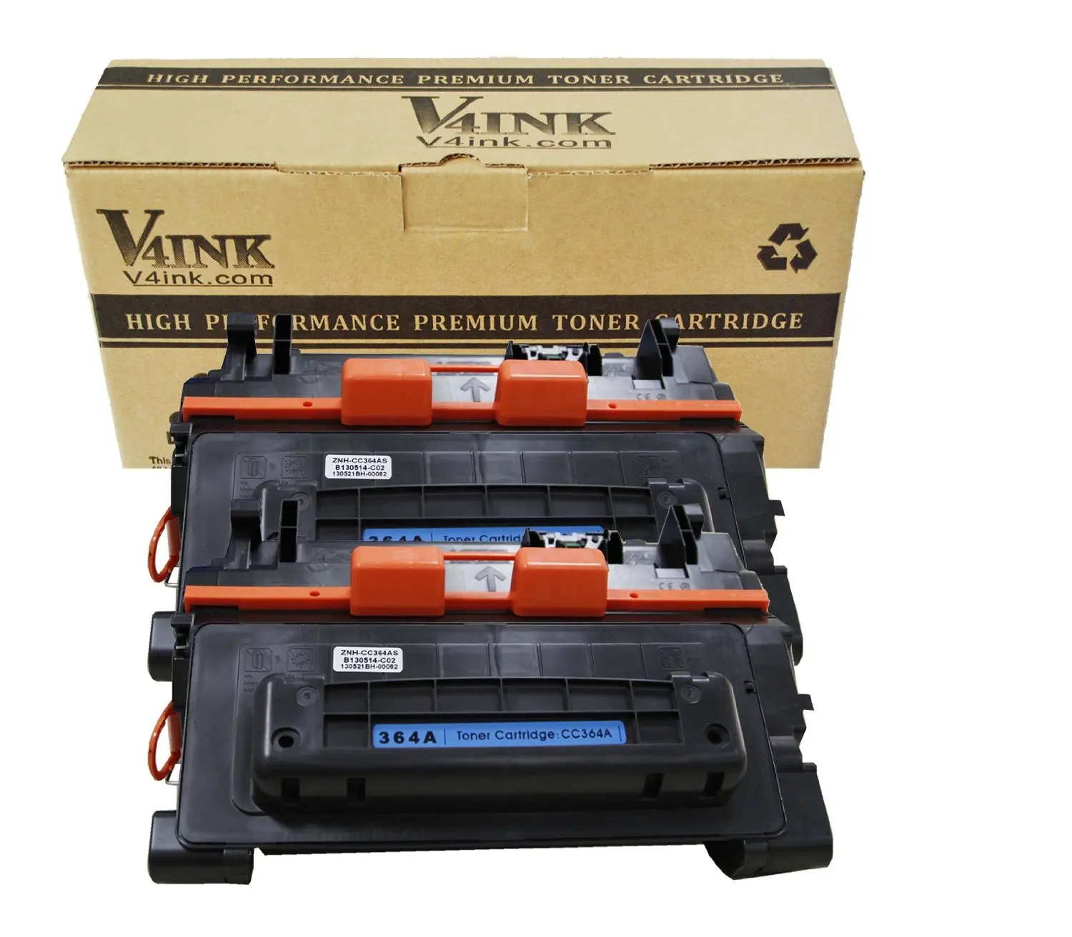 V4INK 2 Pack New Compatible Toner Cartridge for 64A CC364A High Yield (10,000 Pages)
