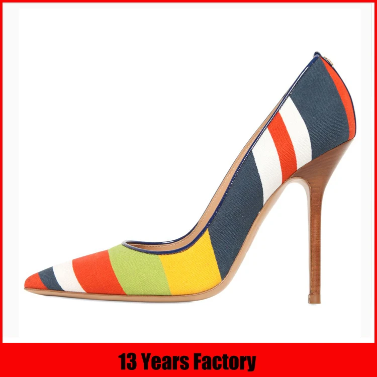 2015 D\u0027âge Mûr Mode Italienne Multicolore Toile Talons Hauts Sexy Design Partie Chaussures Pour Femmes Achats En Ligne , Buy Product on Alibaba.com