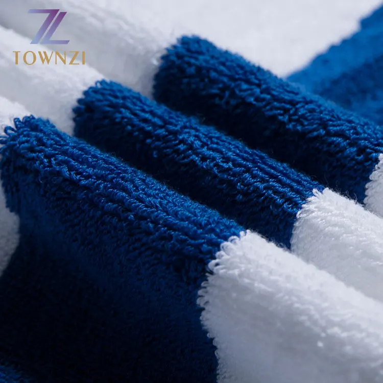 Customized Logo Large Hotel Bathroom Linens Bath Stripe Towel Square