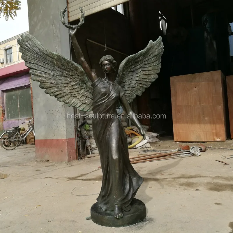 Life Size Hot Casting Bronze Angel With Wing Statue Sculpture Buy