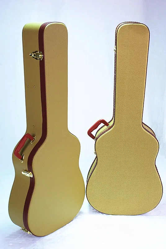Offre Spéciale Tissu pour guitare électrique/Guitares Électriques avec jaune tweed étui rigide
