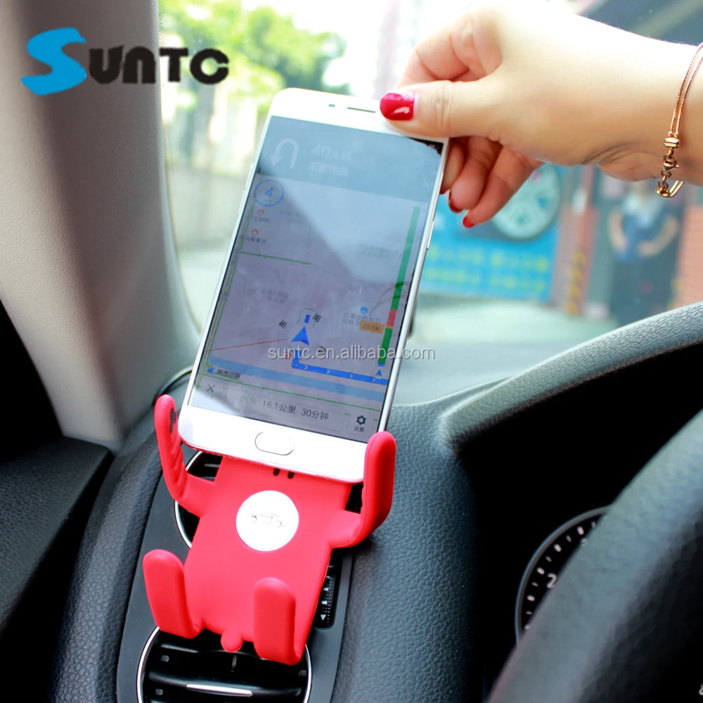 Wholesale Silicone Car Mobile Phone Holder Mini Foldable Air Vent Car