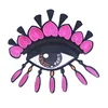 customs pink heart eyelashes with drops sew on stitching embroidered embroidery badge patches