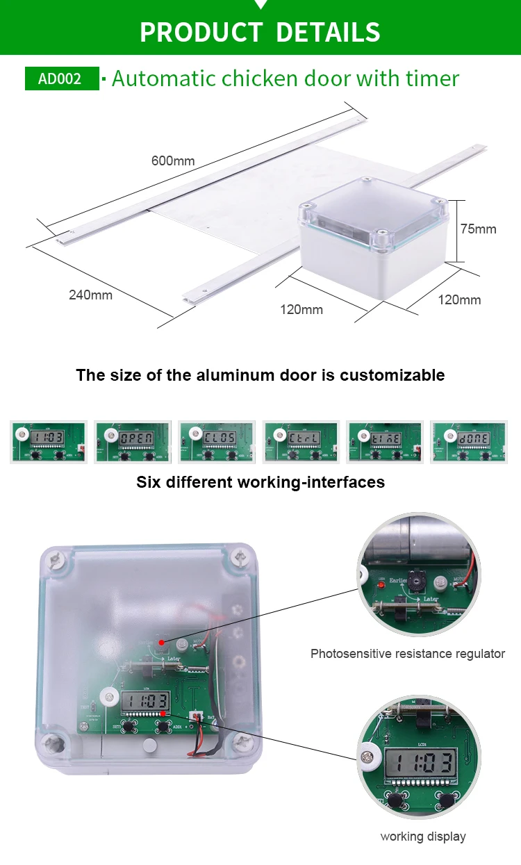 Metalen Aluminium Automatische Kippenhok Opener Deur Met Timer Controller Voor Kip Huis Buy Kip Opener Deurkippenhok Deurautomatische Kip Deur