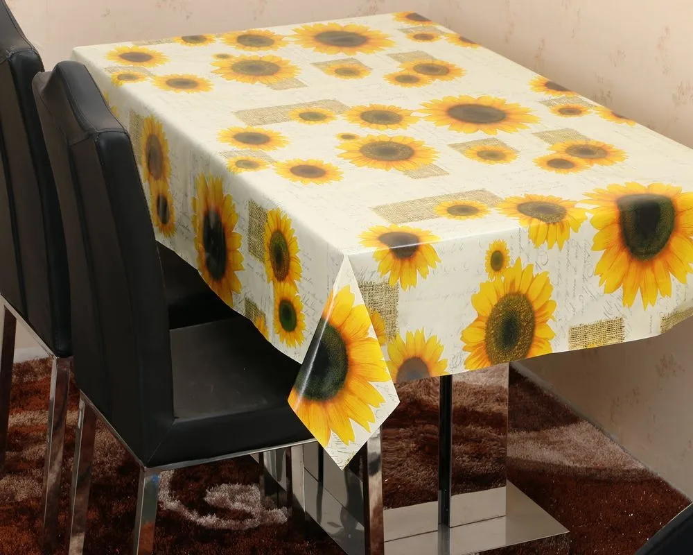 中国供应商家用向日葵无纺布桌布