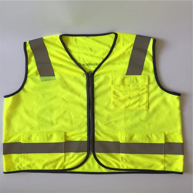 Polyester Eco-friendly Led Police Reflective Running Vest For Safety ...