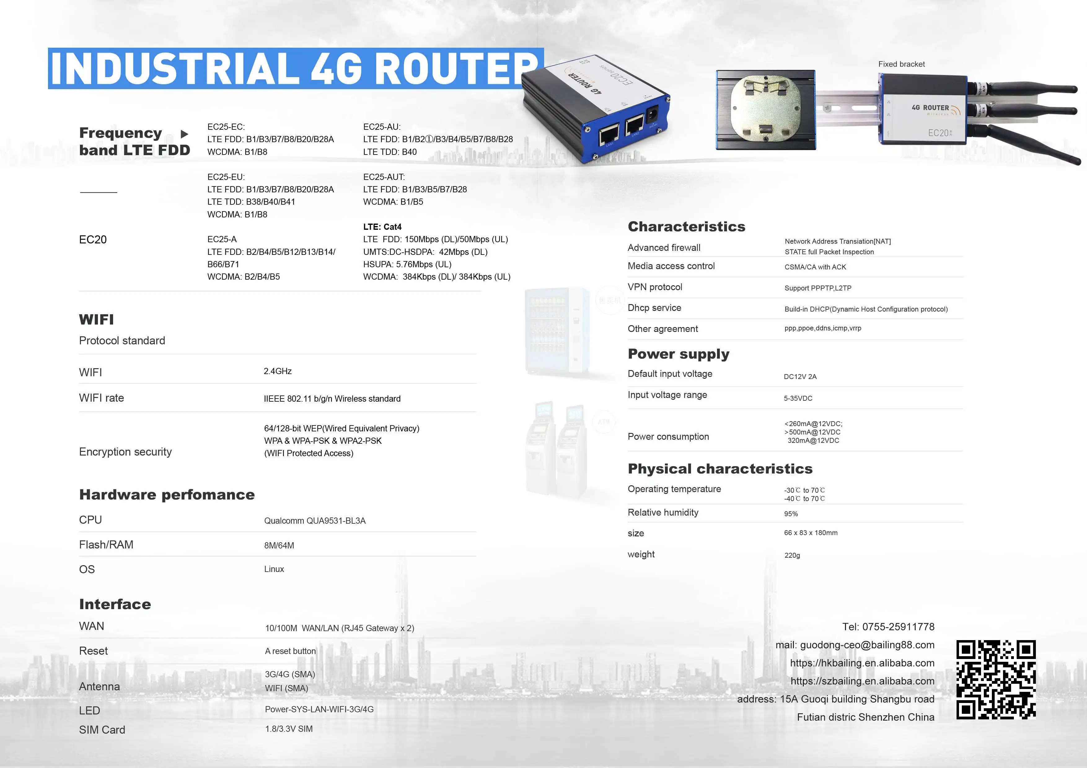 Best 4G 3G LTE Router With 2 Lan port 1 sim card slot high speed data 150/450mbps APN VPN
