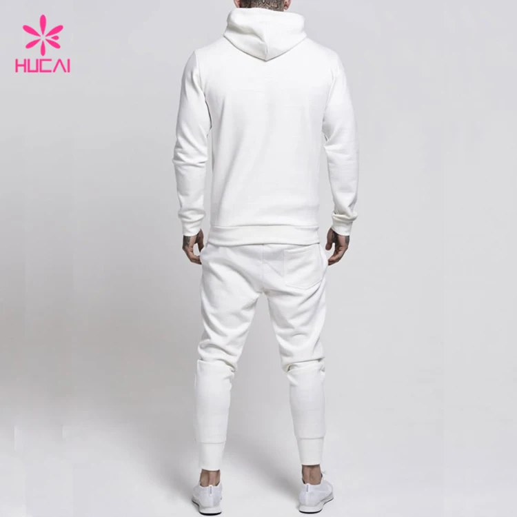 Custom Plain White Tech Fleece Mens Joggers Suits Tracksuit Set Men ...