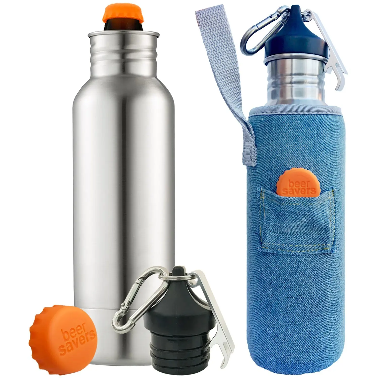 Fits 12 oz Bottles with Bottle Opener for Any Of Life Adventure Beer Bottle Cooler Universal Stainless Steel Cold Beer Keeper Armor Insulator Keep Beer Cold and Tasty Longer Red